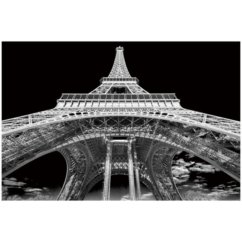 

Cuadro Torre Eiffel fotoimpreso de lienzo negro y gris de 120x80 cm