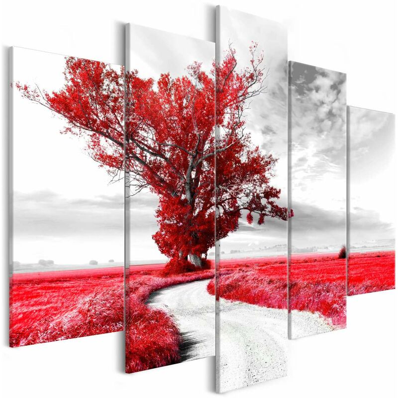 

Cuadro - Tree near the Road (5 Parts) Red Medidas 100X50