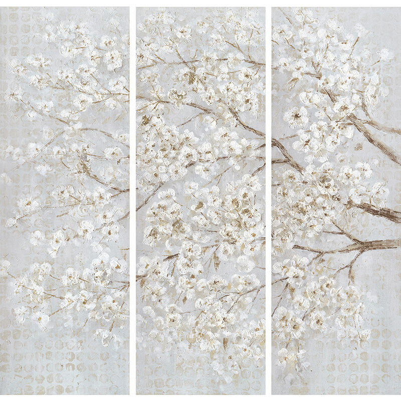 

Herdasa - Cuadro tríptico 'Cerezo en flor' - Gris