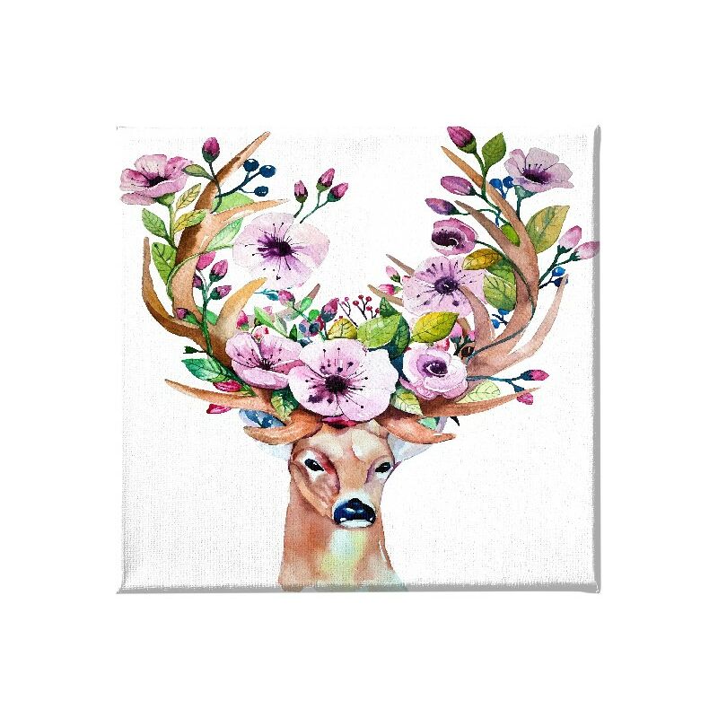 

Cuadro Venado - Animales - para la sala de estar, la habitacion - Multicolor en Poliester, madera, 60 x 3 x 60 cm
