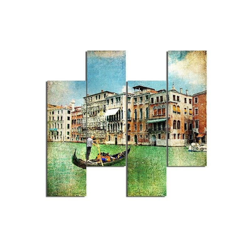 

Homemania - Cuadro Venecia - 4 piezas - Ciudades y paisajes - por sala de estar, habitacion - Multicolor en MDF, 76 x 0,3 x 50 cm
