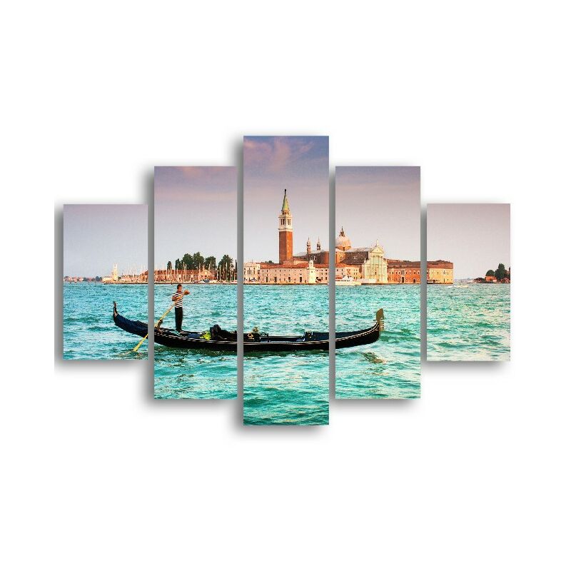 

Homemania - Cuadro Venecia - 5 piezas - Ciudades y paisajes - por sala de estar, habitacion - Multicolor en MDF, 95 x 0,3 x 60 cm