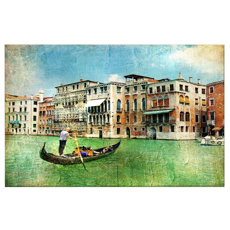 

Homemania - Cuadro Venecia - Ciudades y paisajes - para la sala de estar, la habitacion - Multicolor en Poliester, madera, 100 x 3 x 50 cm