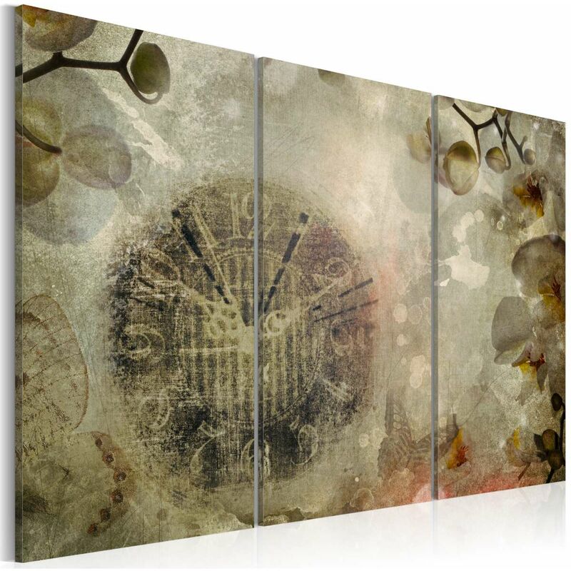 

Cuadro - Vintage, clock and orchid - triptych Medidas 120X80