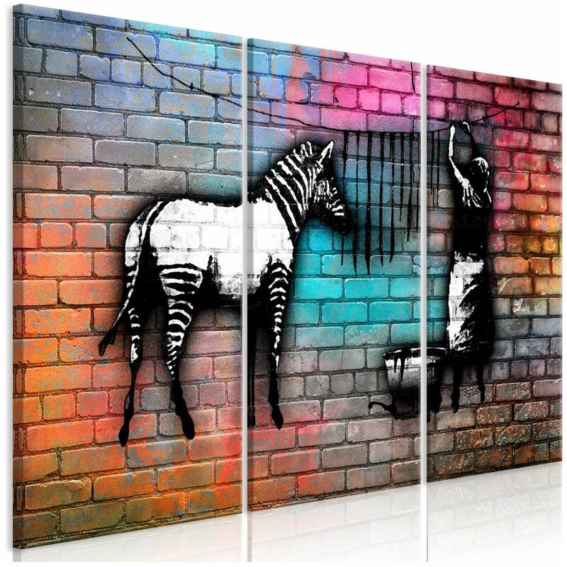 

Cuadro - Washing Zebra - Colourful Brick (3 Parts) Medidas 120X80