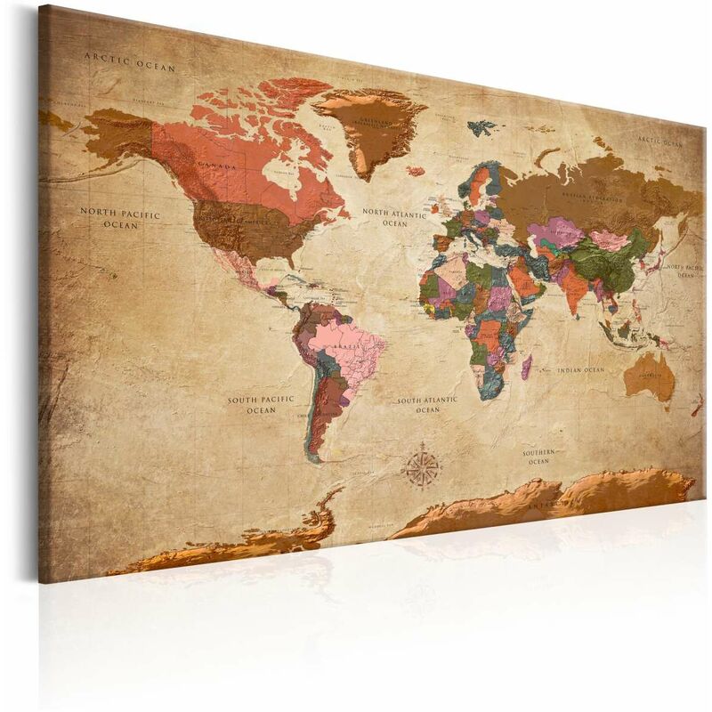 

Cuadro - World Map: Brown Elegance Medidas 90X60