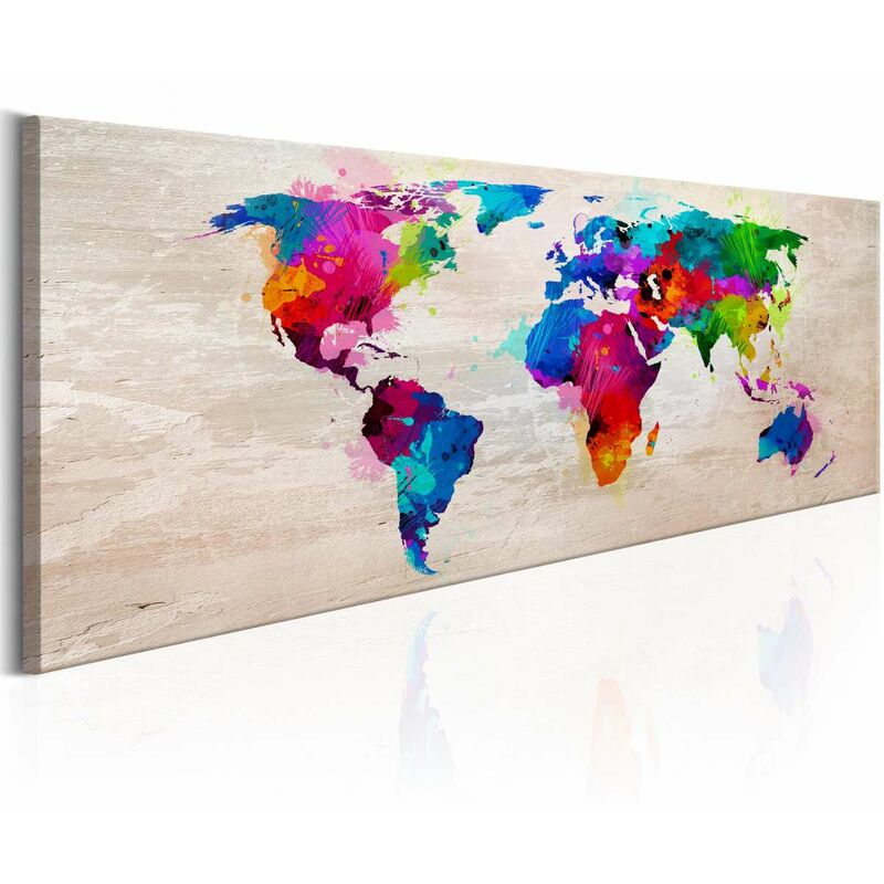 

Cuadro - World Map: Finesse of Colours Medidas 150X50