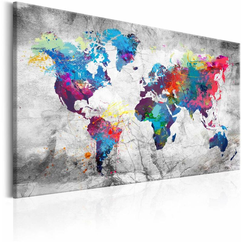 

Cuadro - World Map: Grey Style Medidas 120X80