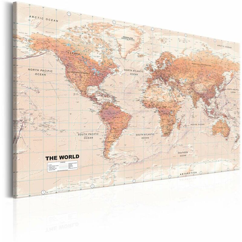 

Cuadro - World Map: Orange World Medidas 120X80