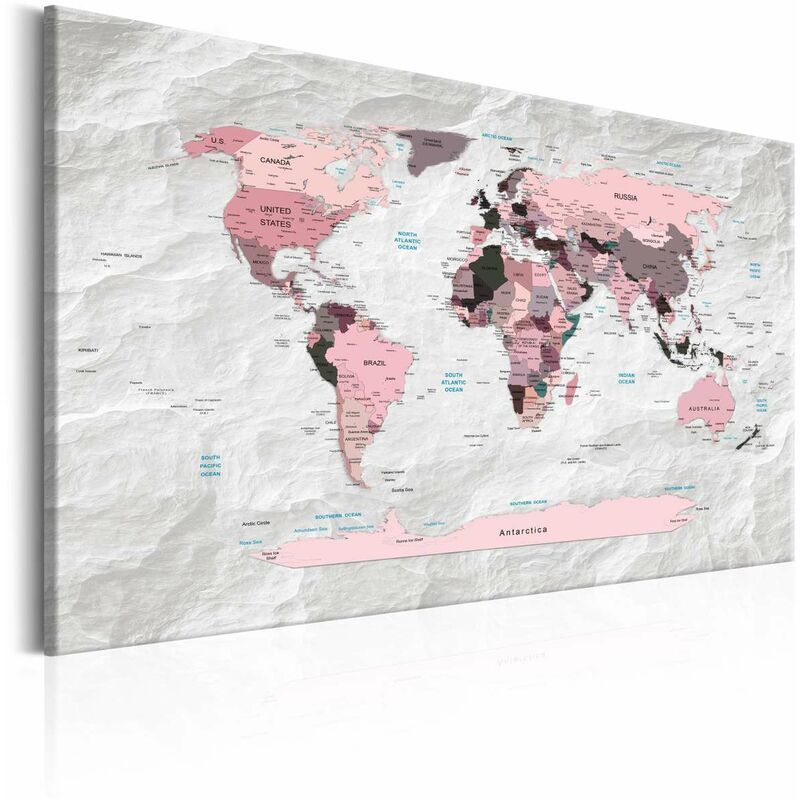 

Cuadro - World Map: Pink Continents Medidas 90X60