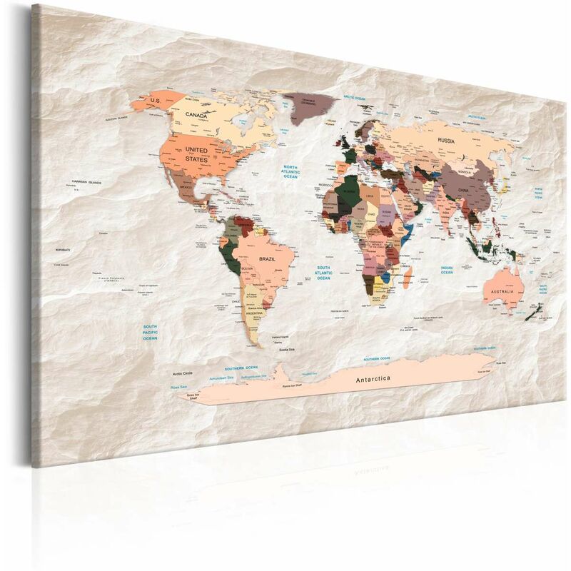 

Cuadro - World Map: Stony Oceans Medidas 60X40