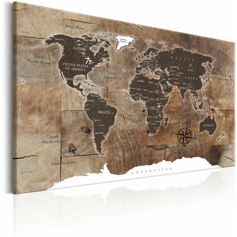 

Cuadro - World Map: Wooden Mosaic Medidas 60X40
