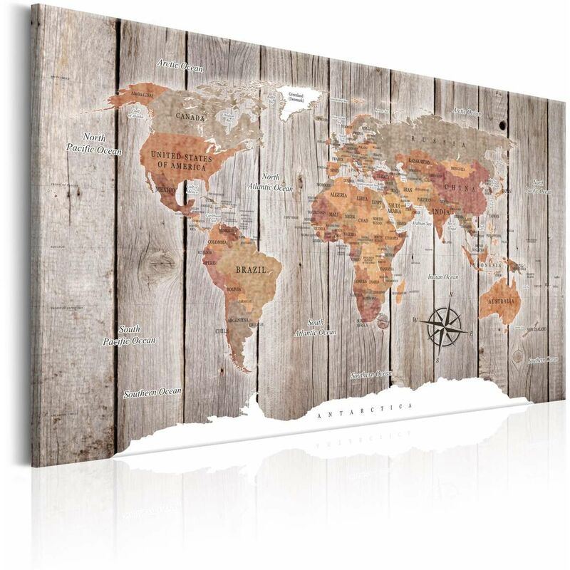 

Cuadro - World Map: Wooden Stories Medidas 90X60