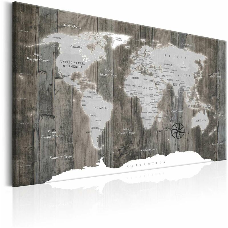 

Cuadro - World Map: Wooden World Medidas 60X40