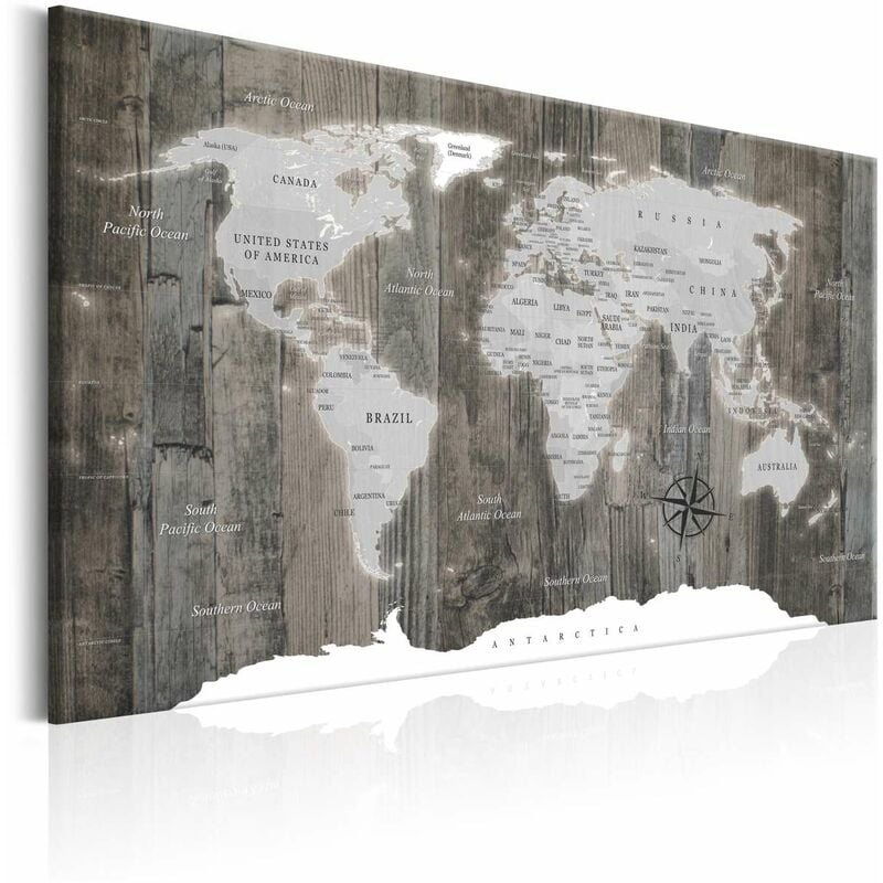 

Cuadro - World Map: Wooden World Medidas 120X80