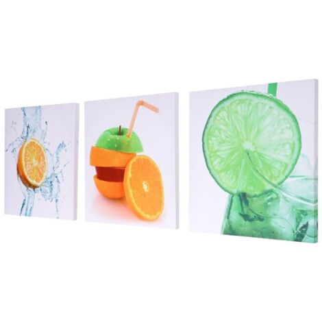 Cuadros de frutas en lienzo para decoración de pared kit de 3 piezas 150x50cm DEC04050
