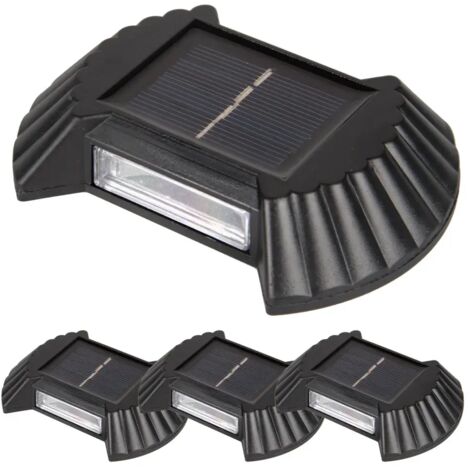 Cuatro apliques solares LED de pared de 10 cm, luz blanca neutra de 4500 K.