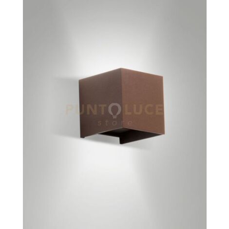 CUBA APPLIQUE DA ESTERNO  A LED DOPPIA EMISSIONE 12W 3000K 1448LM CORTEN IP54