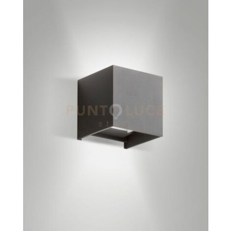 CUBA APPLIQUE DA ESTERNO  A LED DOPPIA EMISSIONE 12W 3000K 1448LM GRIGIO SCURO IP54