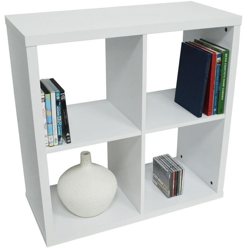 Watsons - CUBE - 4 Cubby Square Display Shelves / Vinyl LP Record Storage - White