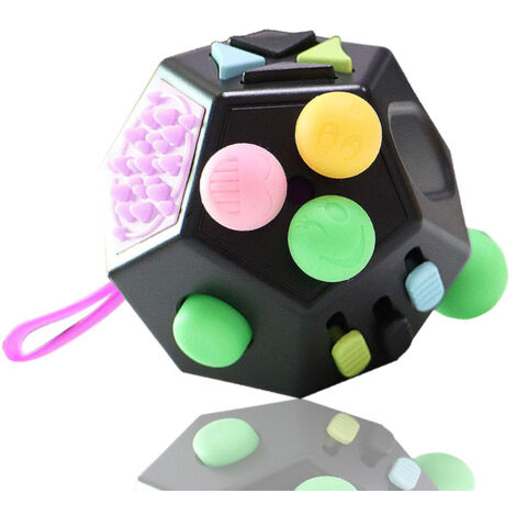 Cube Anti-Stress 12 Faces pour Adultes et Enfants - Soulager Anxiété et Dépression