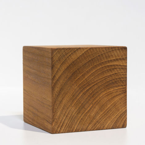 Cube Bois de Teck Huilé - 9X9X9cm - Objet Décoratif à Poser