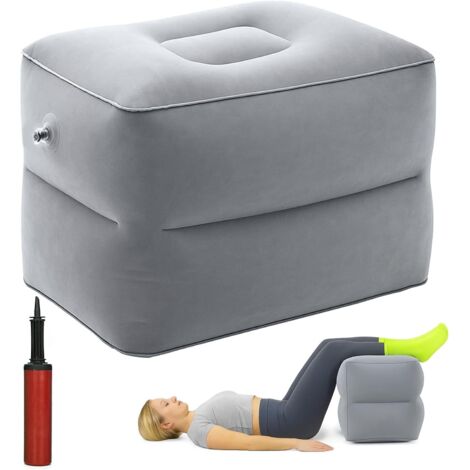 Cube de positionnement gonflable - Avec pompe - Coussin surélevé pour les jambes - Idéal pour la voiture, la maison et le bureau