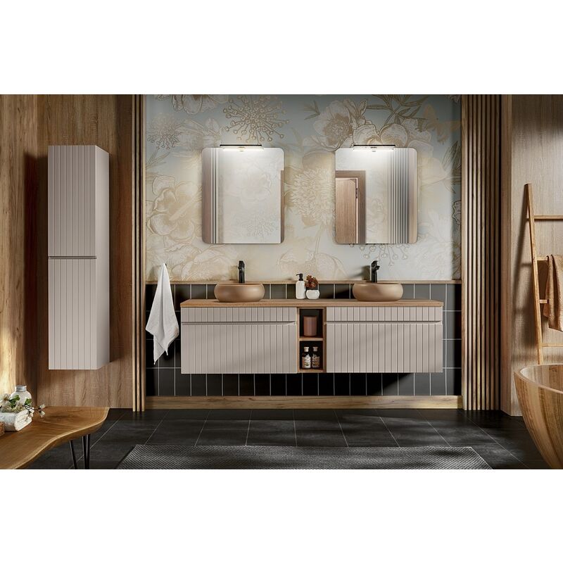Otitec - Cube de rangement de salle de bain - Blanc alpin - L20-H47-P44 - area - Blanc alpin