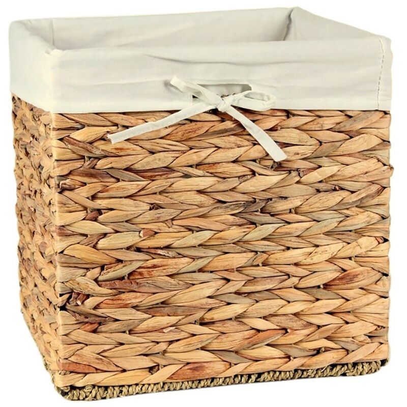 Cube de rangement en jacinthe d'eau - 28x28x28cm - Calicosy