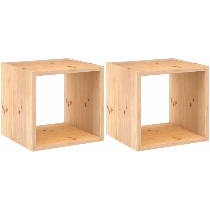 Astigarraga - Cube de rangement en pin massif Dinamic Lot de 2