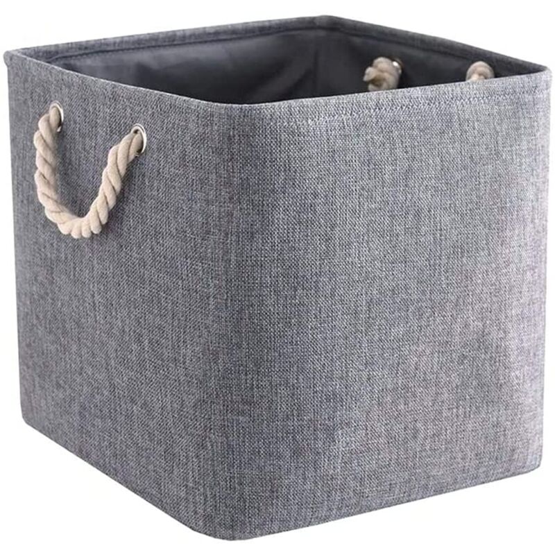 Mezheng - Cube de Rangement Tissu, Panier Cube de Rangement, Boite de Rangement Pliable pour Jouets, Vêtement 33 x 33 x 33 cm (Lot de 1, Gris )