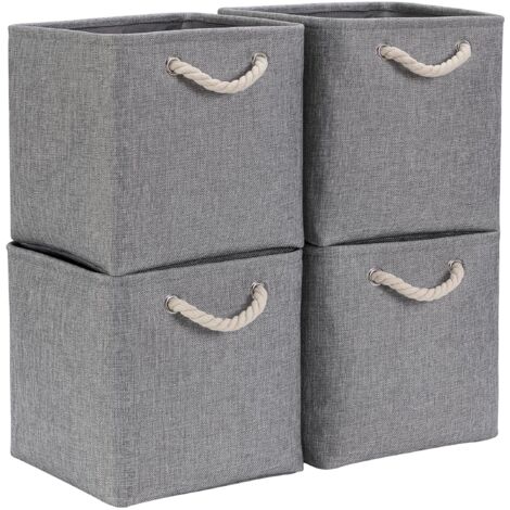 Cube de Rangement Tissu, Panier Cube de Rangement, (Gris, 28x28x28cm/4 Paquet)