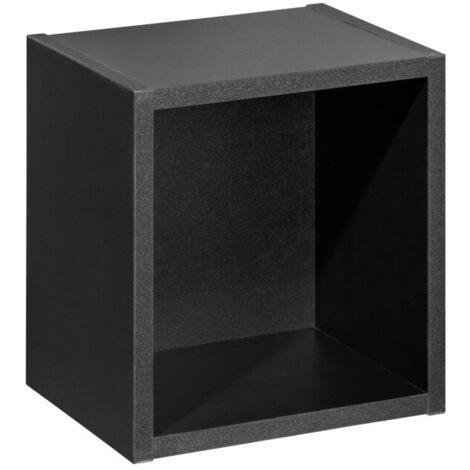 Cube de rangement VANO – Finition noir mat – L26 × P21 × H27 cm – À suspendre – Format compact