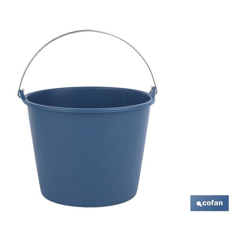 Cofan - Seau en Plastique Avec Poignée en Métal Capacité de 6, 8, 12 ou 16 l Couleur Bleue Seau Multi-usages pour la Maison