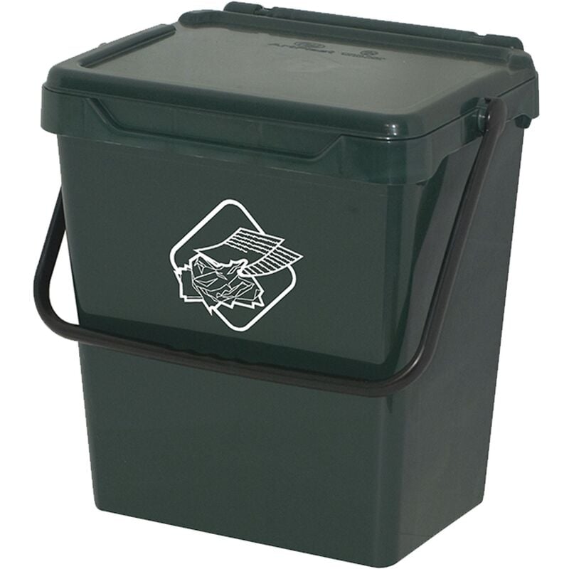 Artplast - Seau en polypropylène avec poignée et couverture verte, 30 Lt.400x305x390 mm