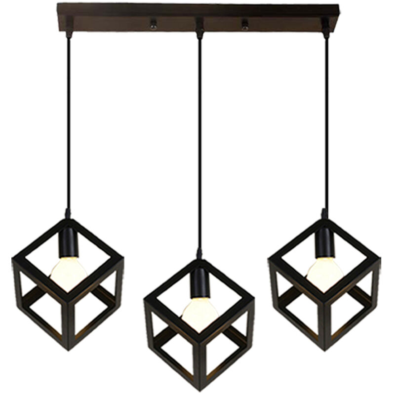 Image of Cube Pendant Lights Black Antique Industrial&hellip;