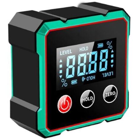 Cube inclinometer - Digital angle gauge, electronic level tool, woodworking measuring protractor, precision finding tool, angle gauge for construction
