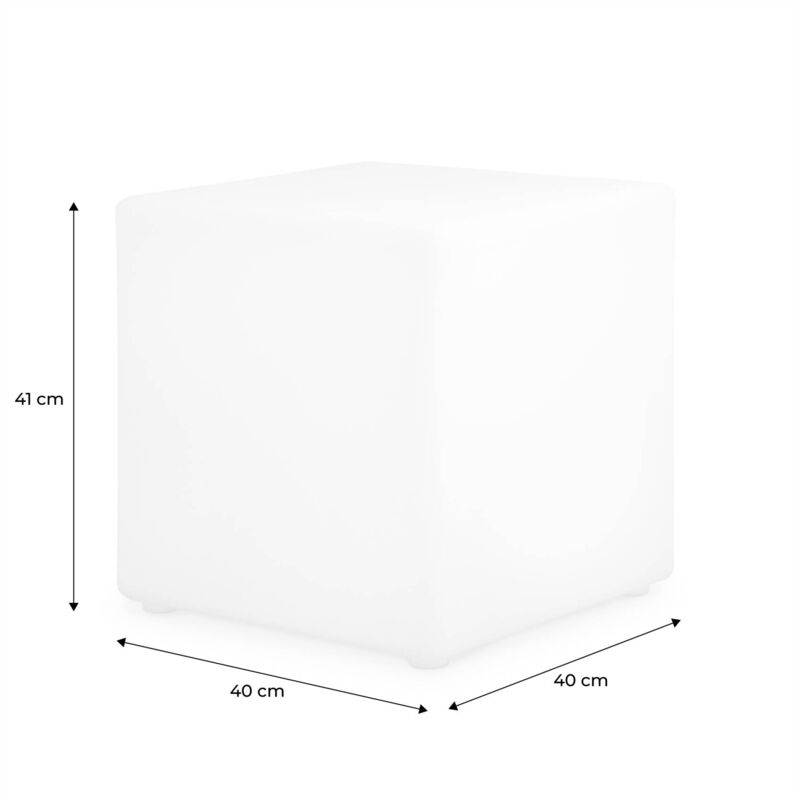 Cube led 40cm – Cube décoratif lumineux. 40x40cm. blanc chaud. commande à distance