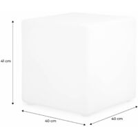 Cube lumineux LED 40cm 16 couleurs résistant à l'eau rechargeable, avec télécommande