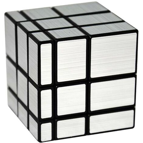 Cube magique argenté de puzzle de vitesse de cube de miroir avec des autocollants de PVC pour des enfants et des adultes