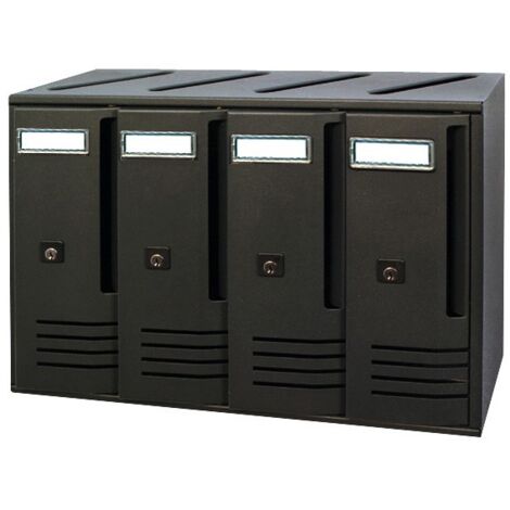 Cube-Modell Briefkasten 4 Plätze Aluminium 420x175x300 Trimec Miteigentum - Wohnzimmer