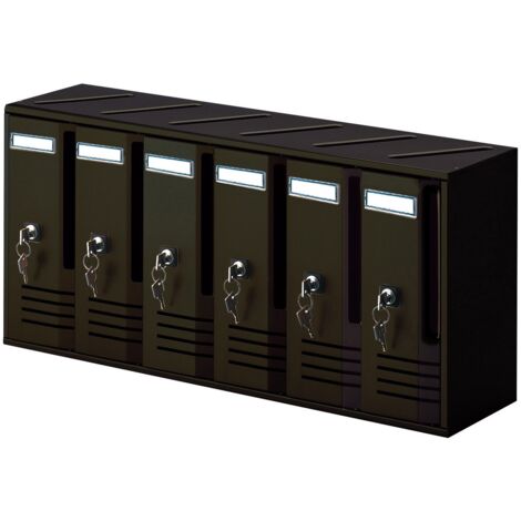 Cube-Modell Briefkasten 6 Plätze Aluminium 620x175x300 Trimec Miteigentum - Wohnzimmer