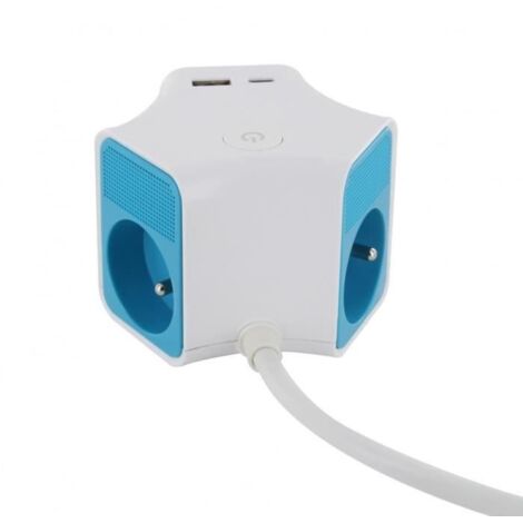 Cube multiprise 1,5m - 3 prises 16A et USB - Chacon