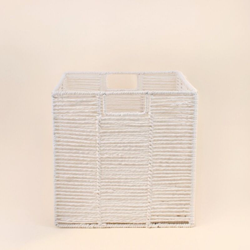 Cube rangement pliable en papier blanc 31x31x31cm