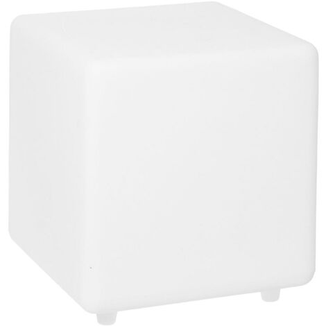 main image of "Cube solaire lumineux multicolore CASY Blanc Plastique H30cm - Blanc"