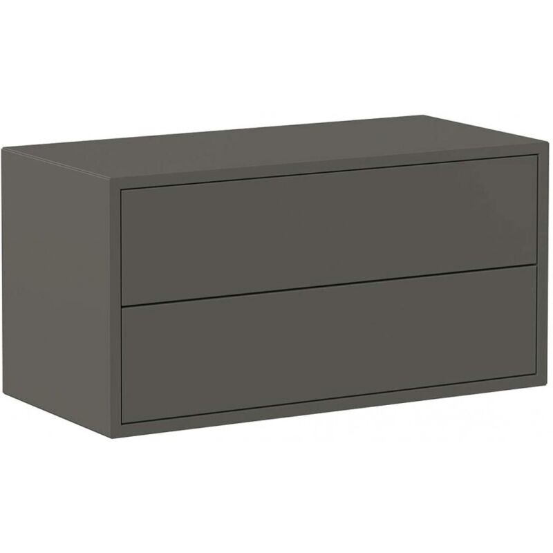 Meuble mural 75x35x37,5 cm gris foncé avec deux tiroirs - Spa