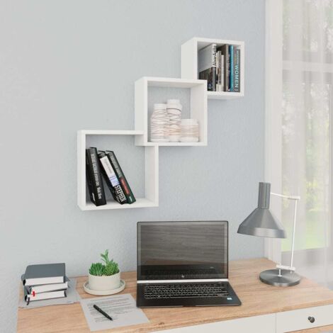 Cube Wall Shelf White 68x15x68 cm Engineered Wood vidaXL