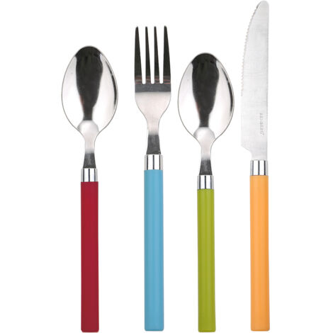 Cubertería de 24 piezas Happie colors Mango de plástico - talla