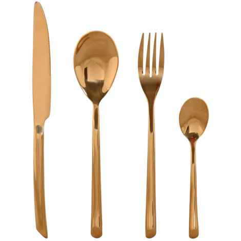 Cuberteria Set 16 Inox 2X0,3X21 2Mm Dorado