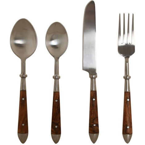 Cuberteria Set 16 Inox Acacia 4,5X2X20 Natural